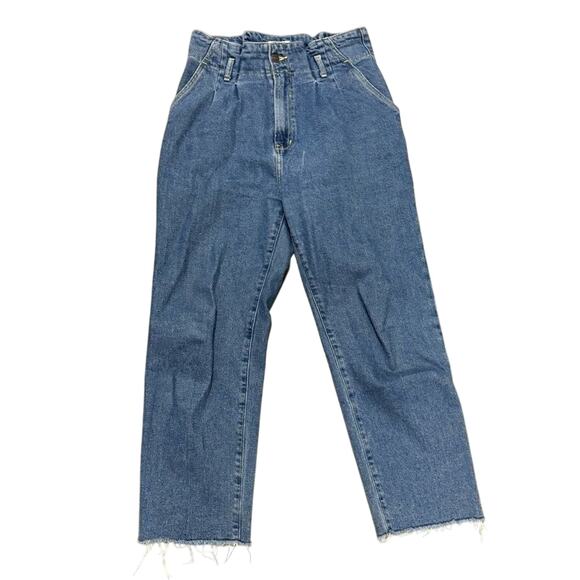 Abercrombie & Fitch Ultra High Rise Paperbag Waist Jeans Women's 30 Blue Cropped - Picture 1 of 7
